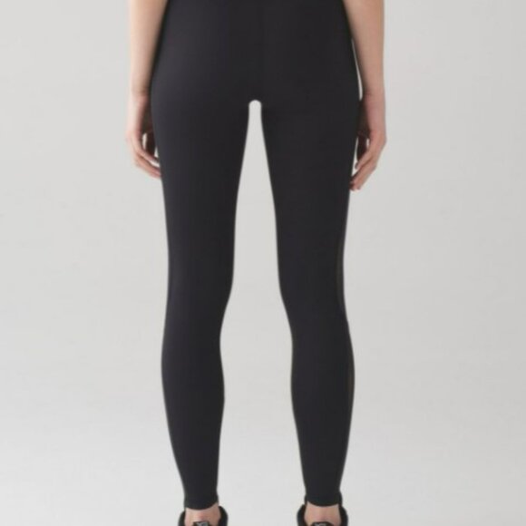 Lululemon Bodycon Tight Mesh Black Leggings Size 4 - Picture 1 of 16